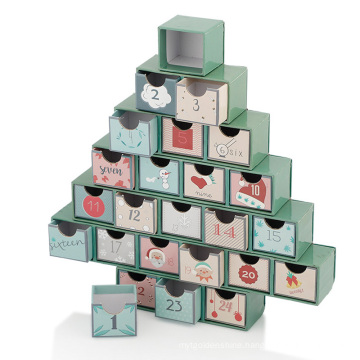 Christmas Tree Shaped Drawers Box Calendar Gift Box